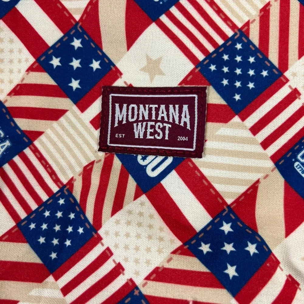 Montana West USA 250th Anniversary Flag Patchwork Tote Bag Red White Blue NWT